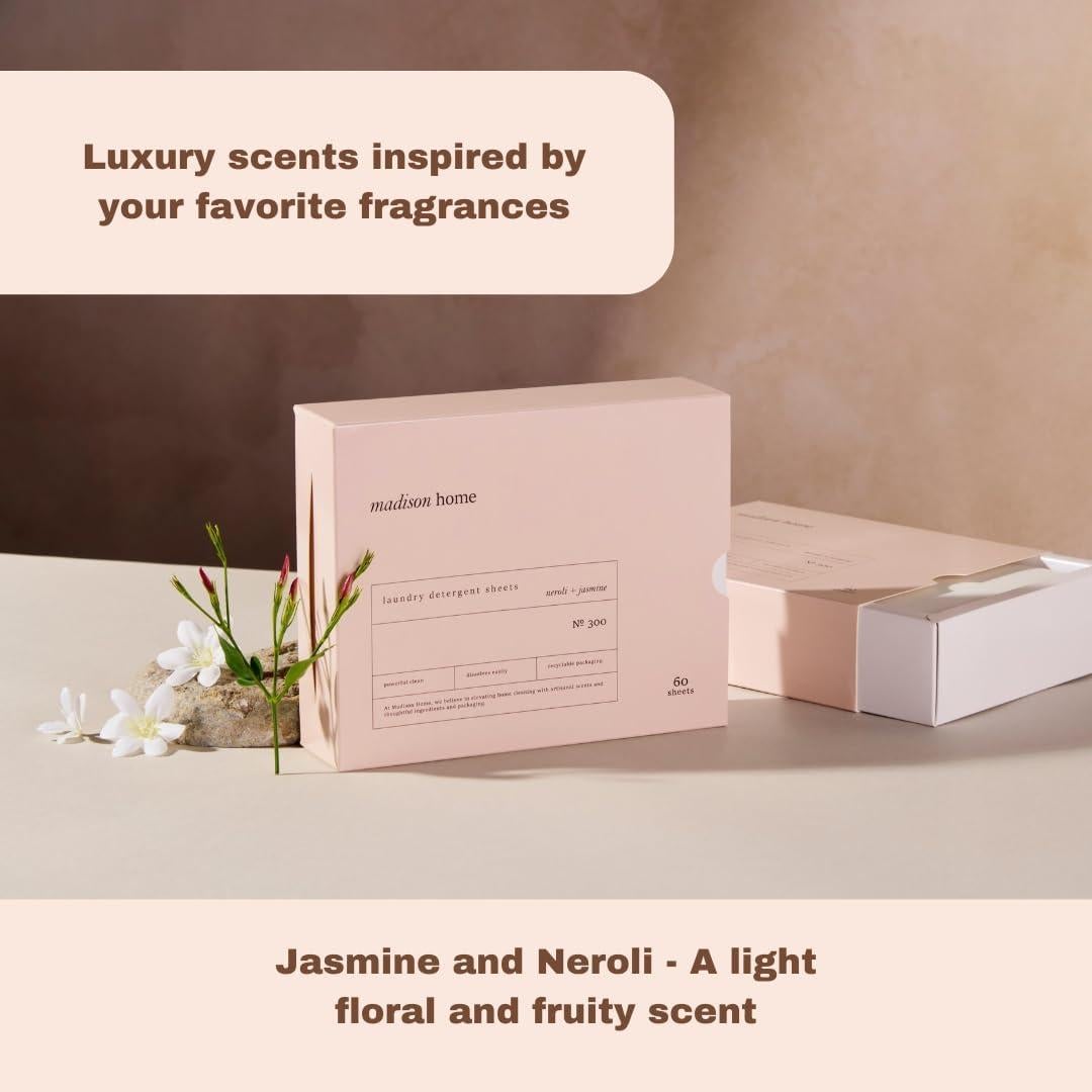 Hojas de detergente hipoalergénicas Madison Home 60 unidades