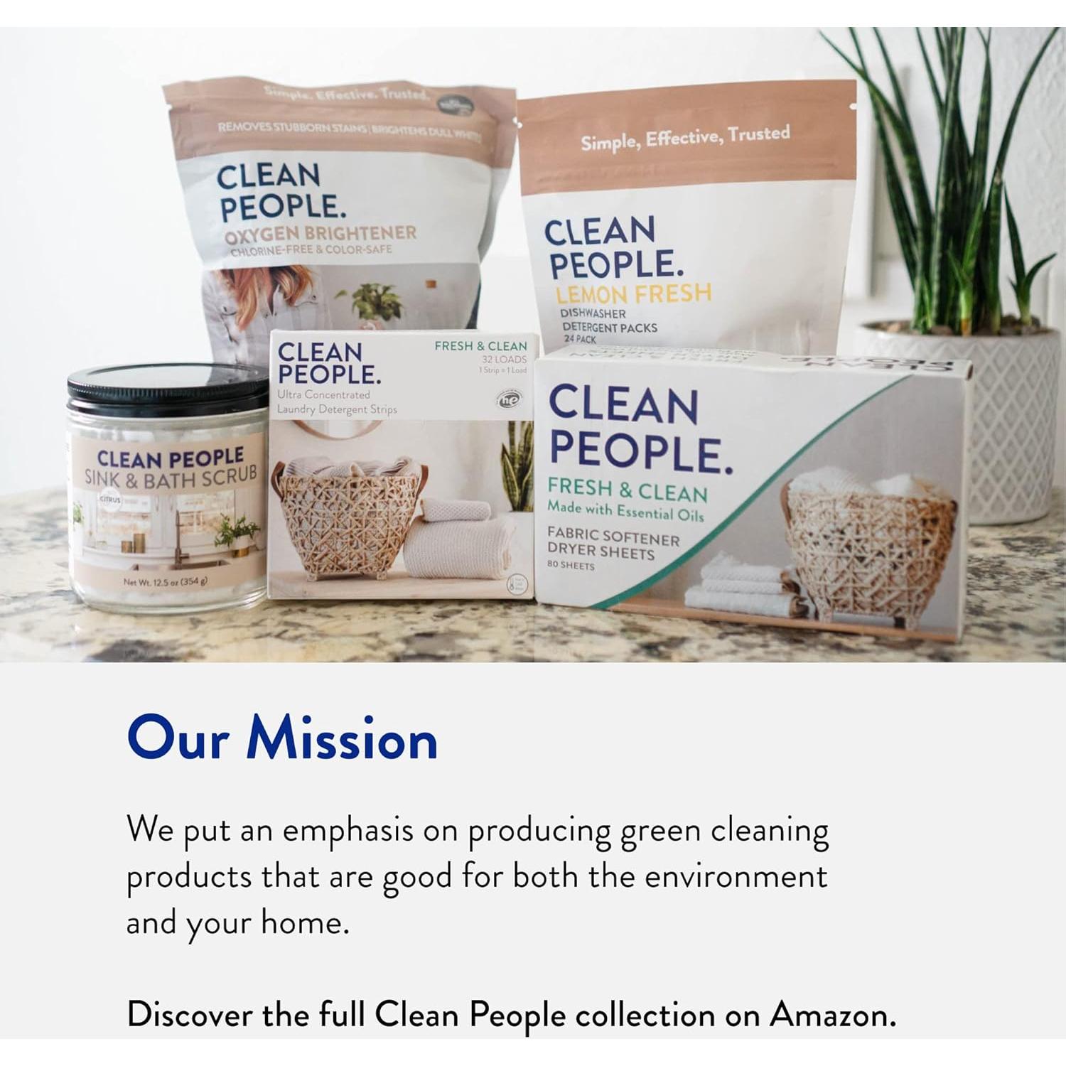 Hojas de Detergente para Ropa Bebé Las Personas Limpias 32 Unidades - Hipoalergénico y Sin Fragancia