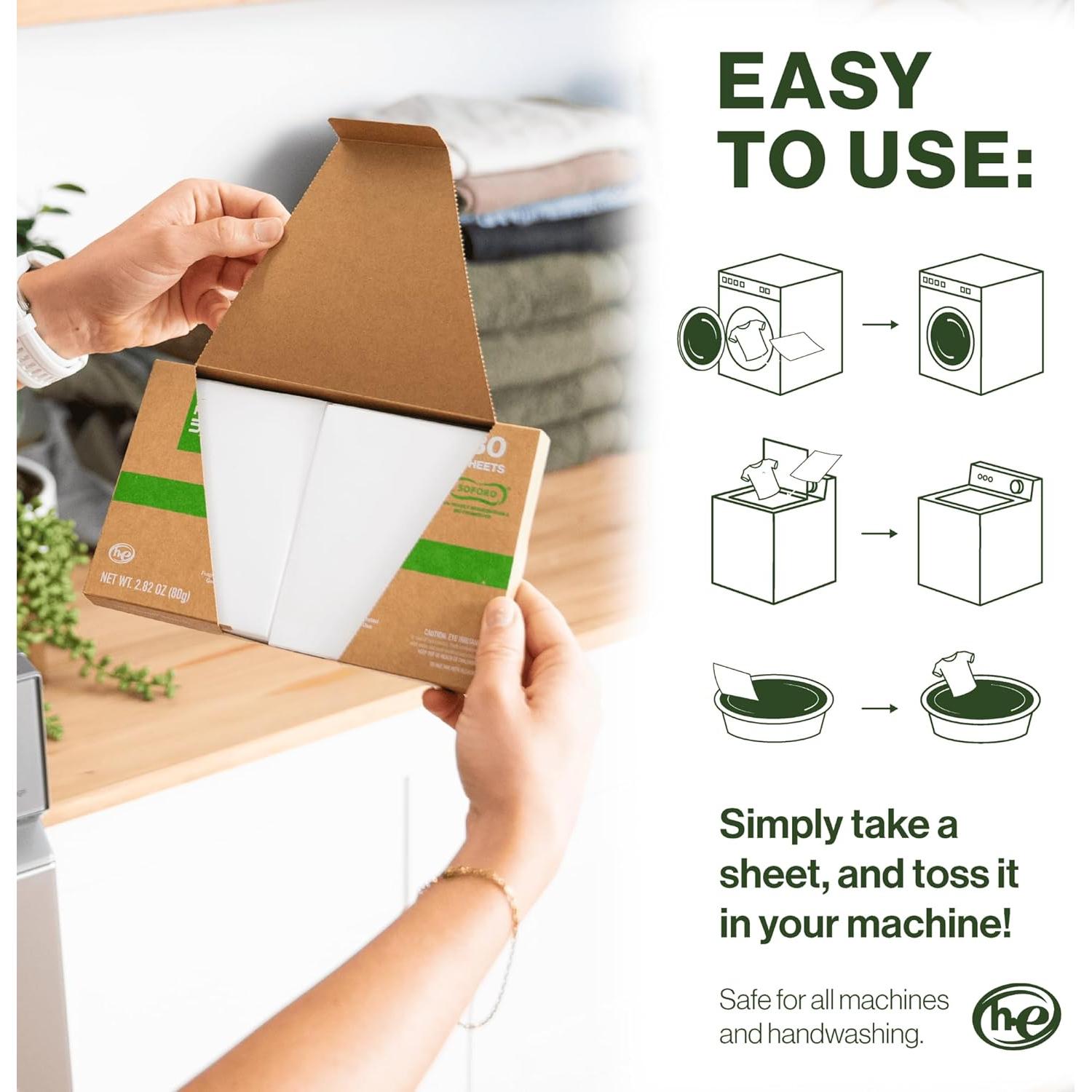 Hojas de detergente biodegradable Elefante Feliz 30 unidades