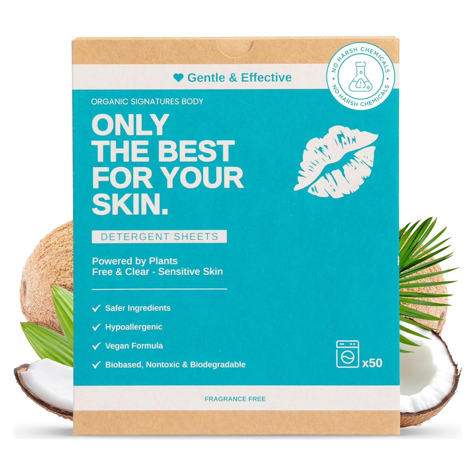 Hojas de Detergente para Ropa Organic Signatures - 50 Unidades