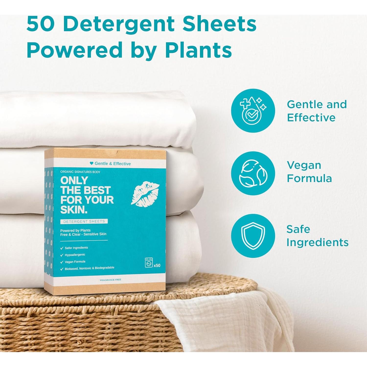 Hojas de Detergente para Ropa Organic Signatures - 50 Unidades