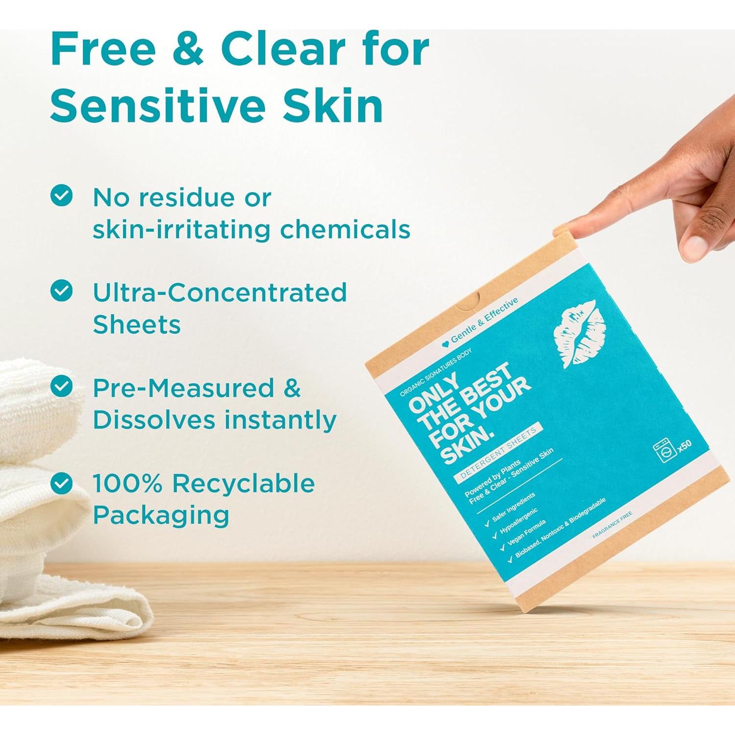 Hojas de Detergente para Ropa Organic Signatures - 50 Unidades