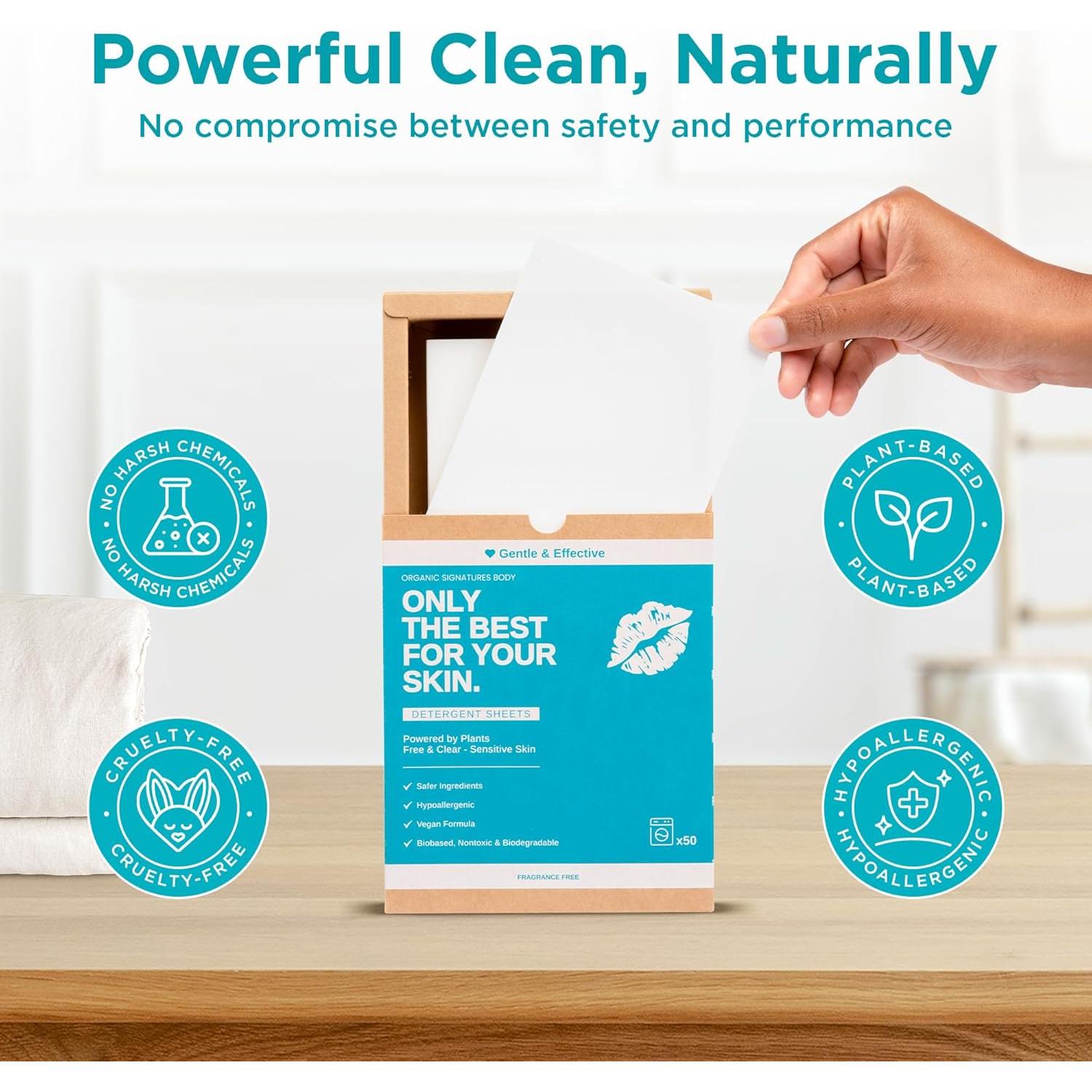 Hojas de Detergente para Ropa Organic Signatures - 50 Unidades