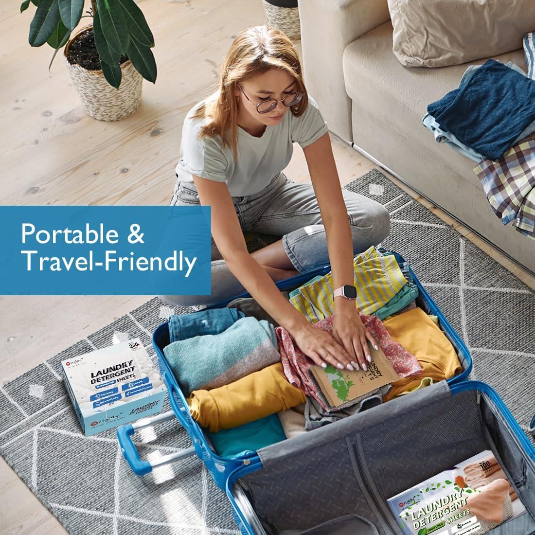 Hojas de detergente para ropa Orighty 60 unidades aroma lino