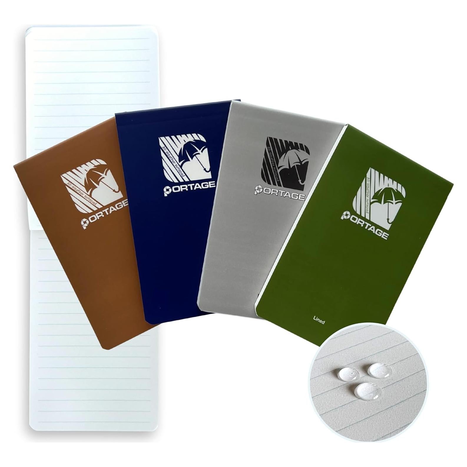 Cuadernos Portage - Paquete de 4 Cuadernos Impermeables 7.6x12.7 cm