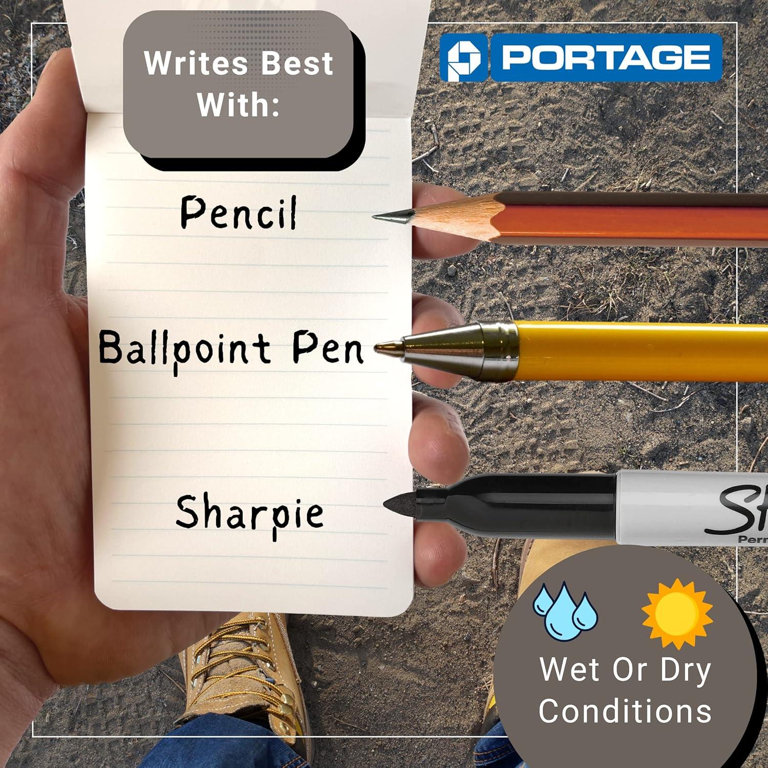 Cuadernos Portage - Paquete de 4 Cuadernos Impermeables 7.6x12.7 cm