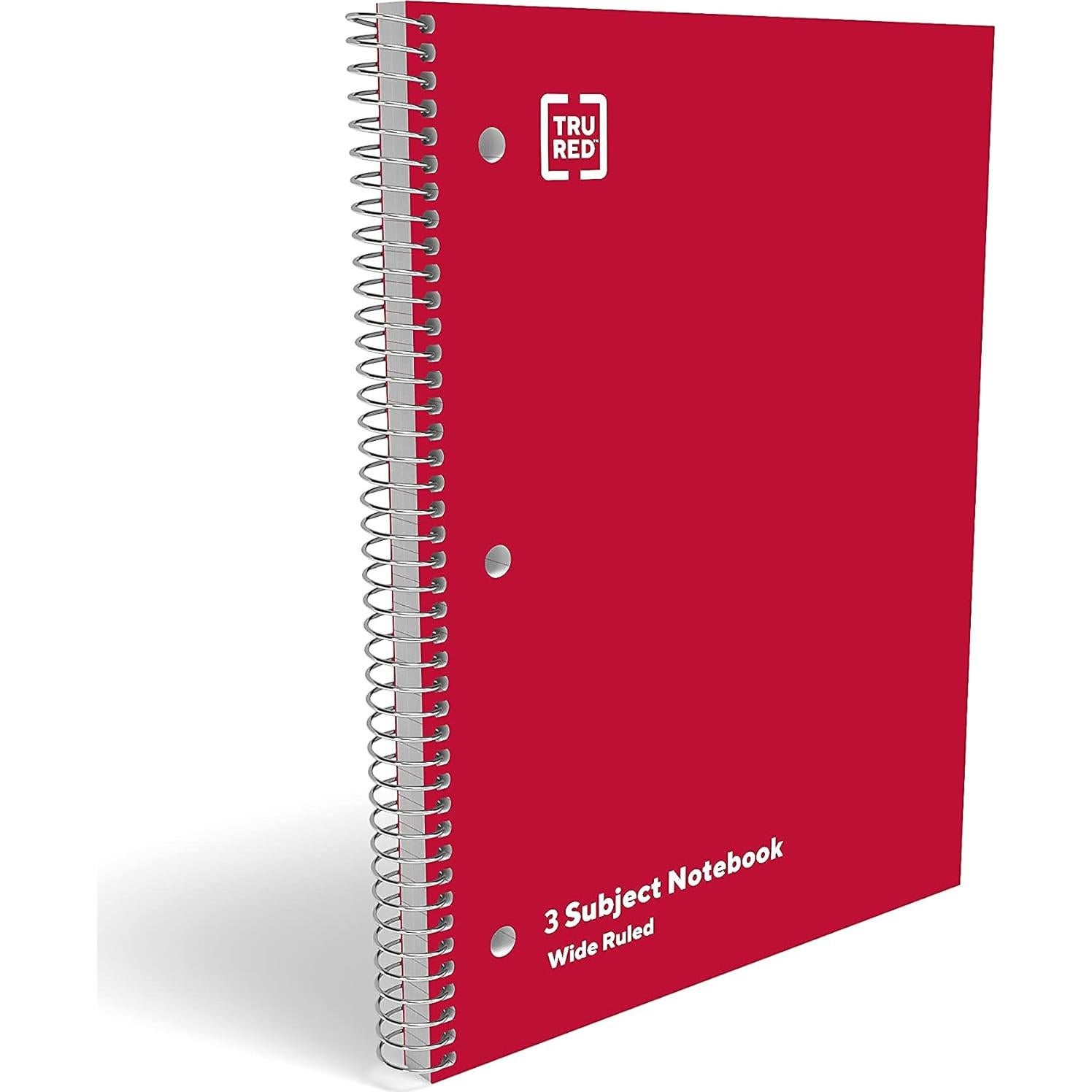 Cuaderno Rayado Ancho TRU RED 3 Asuntos 120 Hojas 20.32x26.67 cm