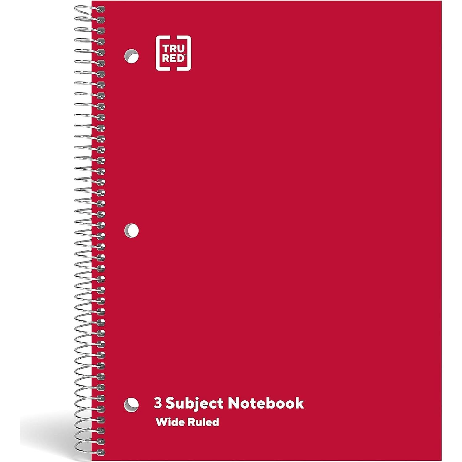 Cuaderno Rayado Ancho TRU RED 3 Asuntos 120 Hojas 20.32x26.67 cm