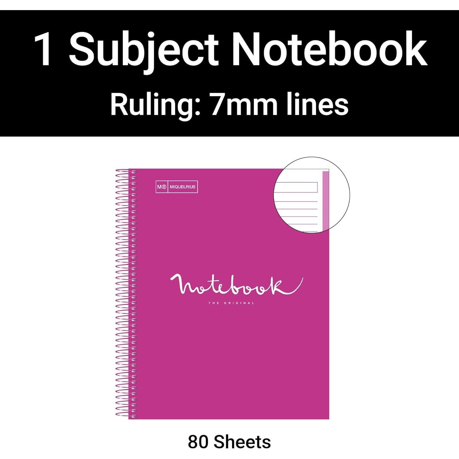 Cuaderno Miquel Rius 28x21.6 cm Rayado 80 Hojas Magenta