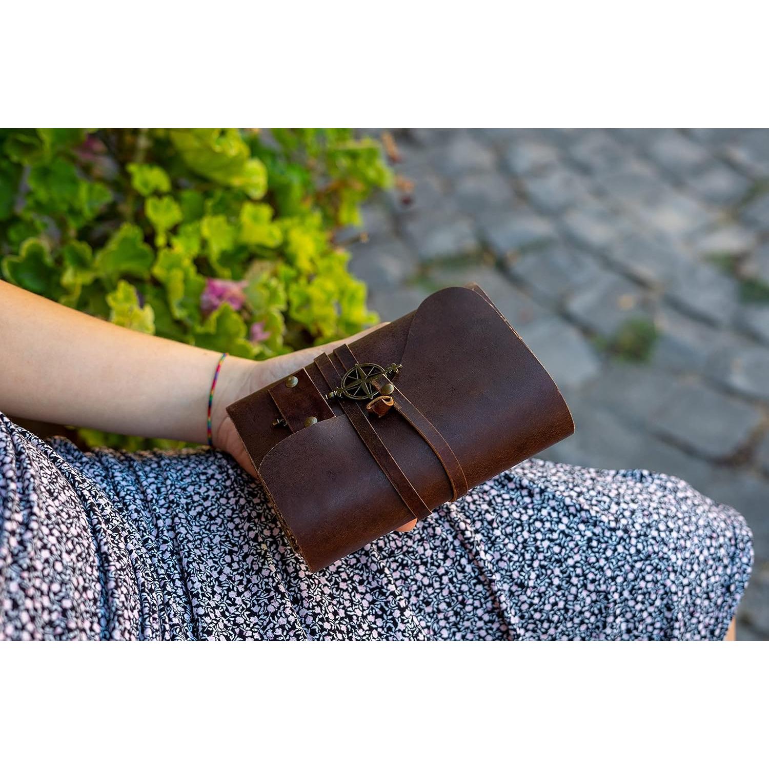 Diario de Cuero Vintage Wanderings A6 200 Páginas Marrón