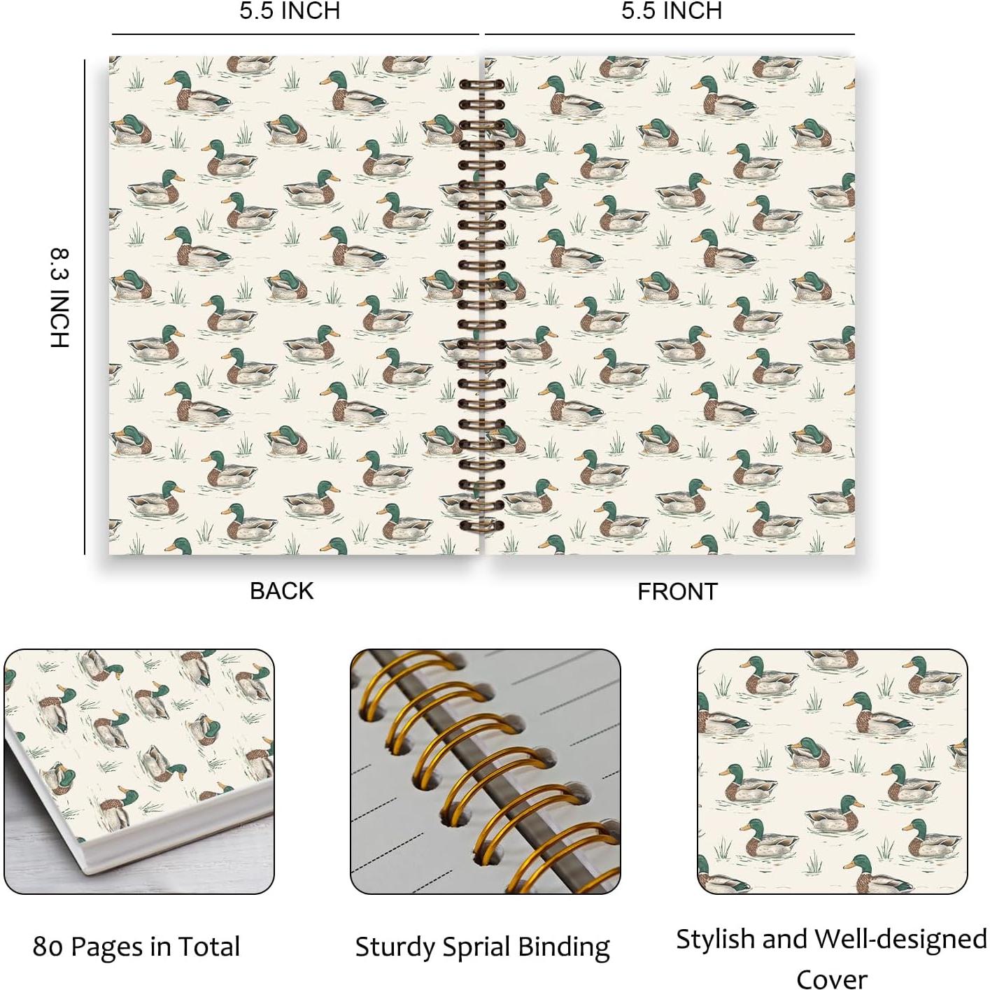 Cuaderno Espiral TFKFJLF Pato Silvestre 14x21 cm 80 Páginas