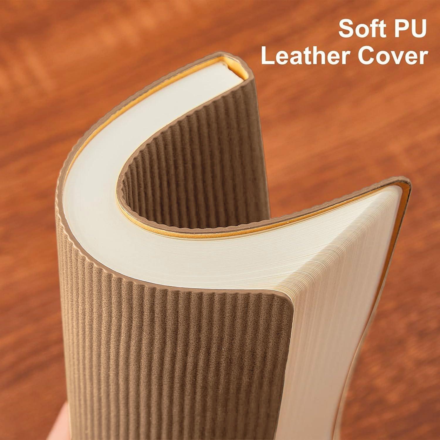 Cuaderno A5 Rayado TSFPapier 216 Páginas Cuero PU Caqui