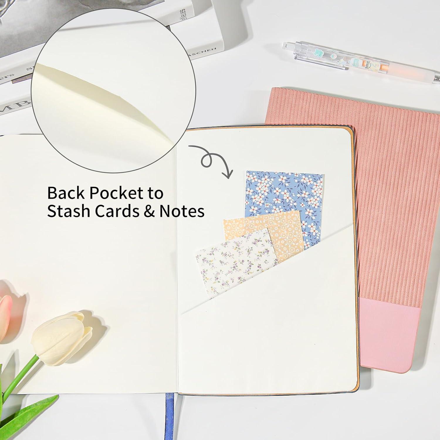 Cuaderno A5 Rayado TSFPapier 216 Páginas Cuero PU Caqui