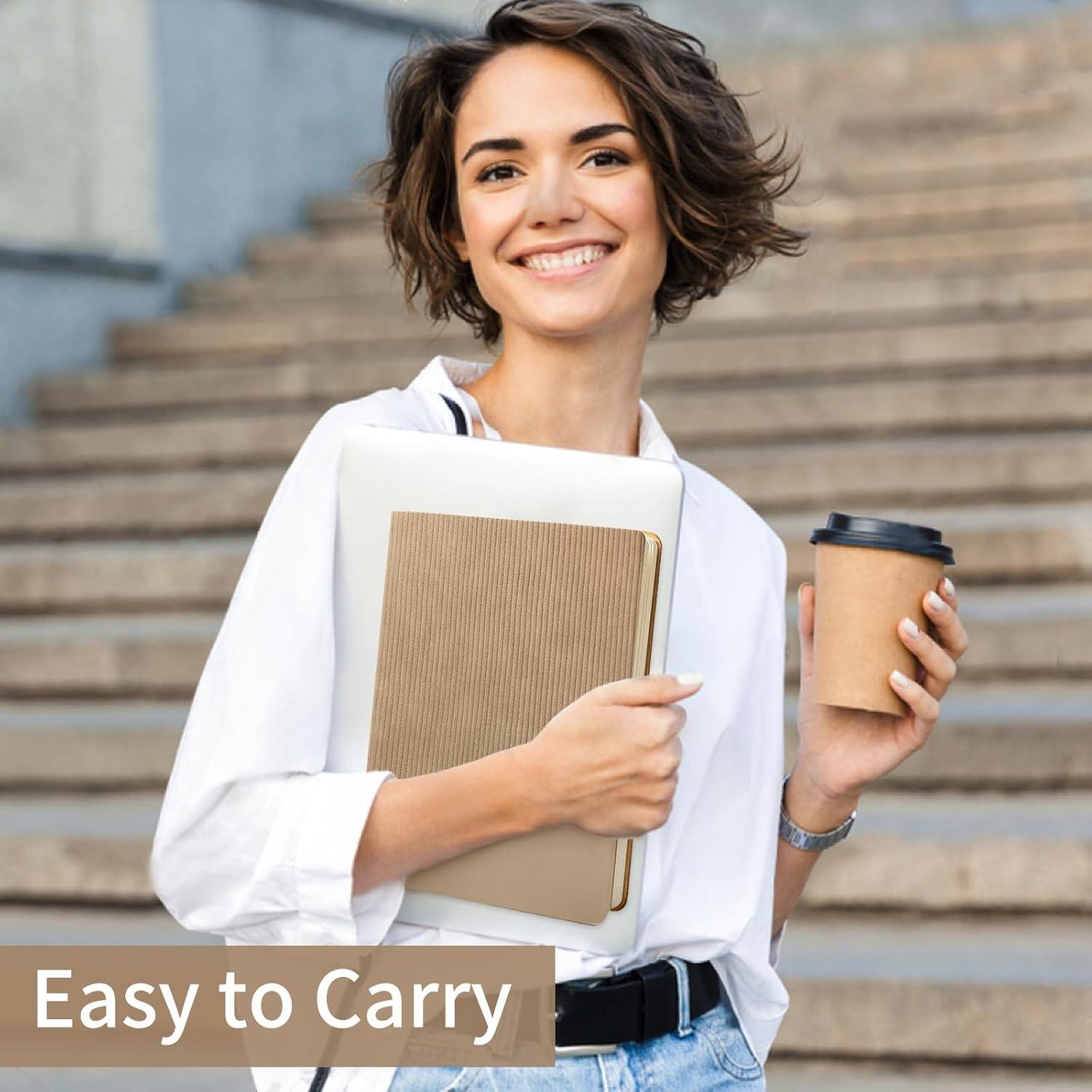 Cuaderno A5 Rayado TSFPapier 216 Páginas Cuero PU Caqui