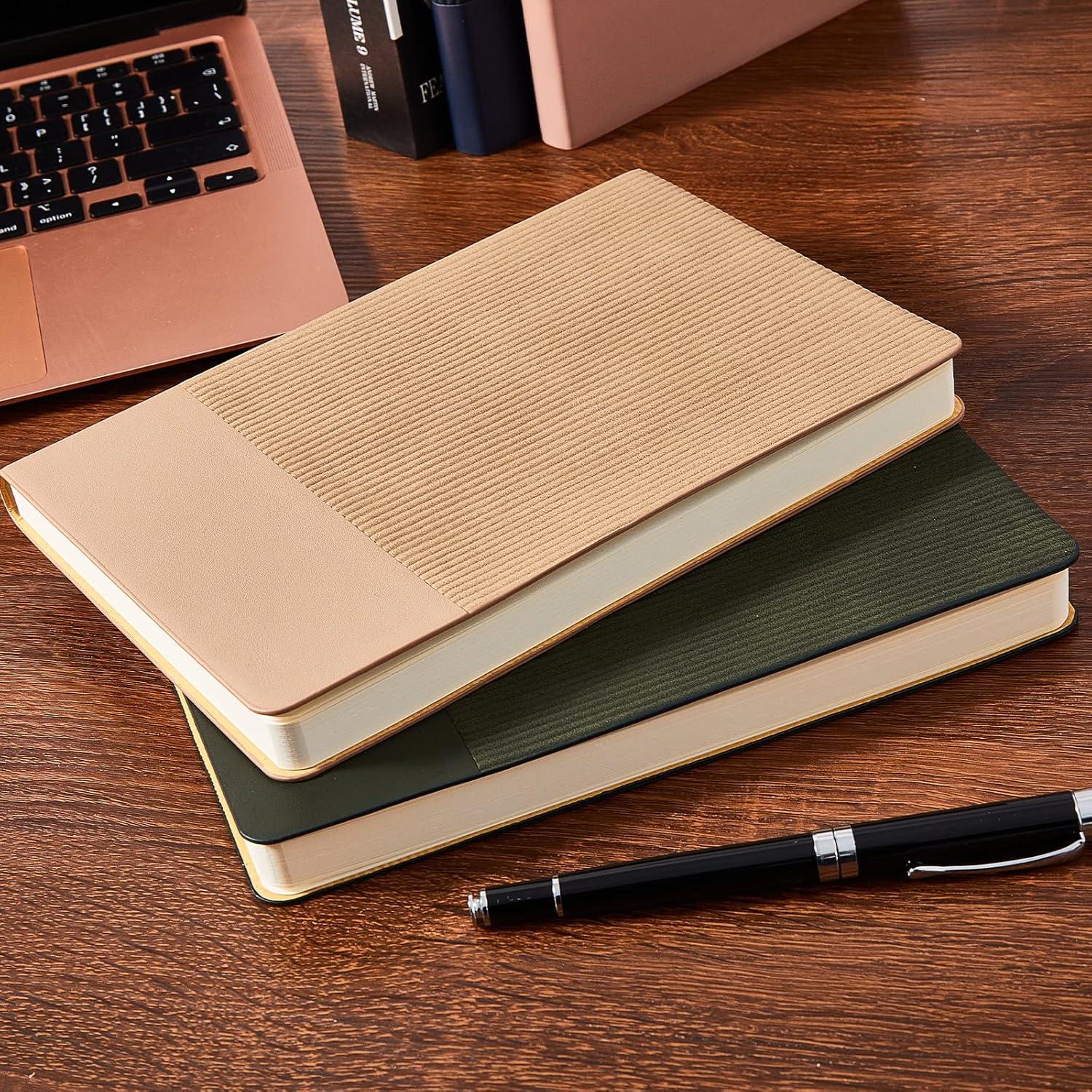 Cuaderno A5 Rayado TSFPapier 216 Páginas Cuero PU Caqui