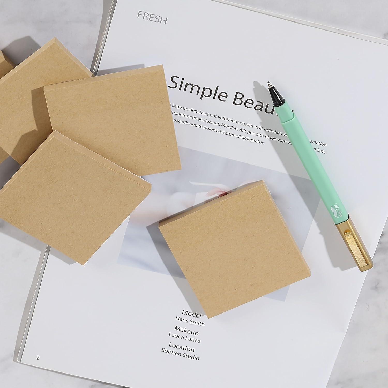 Notas Adhesivas Kraft Mr. Pen 3x3" (12 Blocs, 720 Hojas)