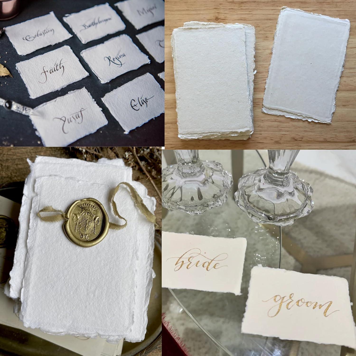 Papel de Algodón Hecho a Mano 150gsm 5x7 cm 50 Hojas