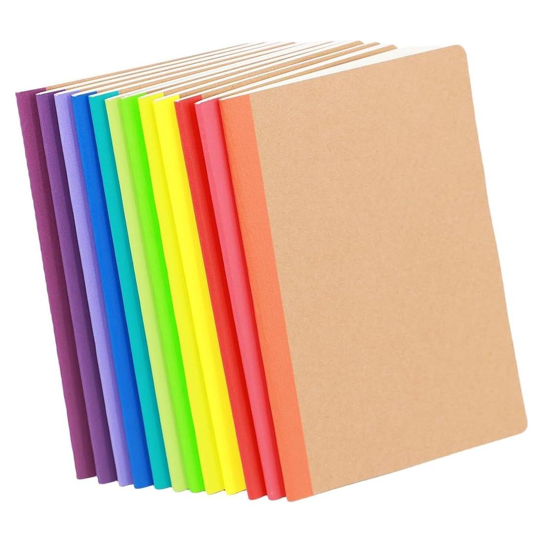 Paquete de 12 cuadernos A5 Zegrox con líneas y colores variados