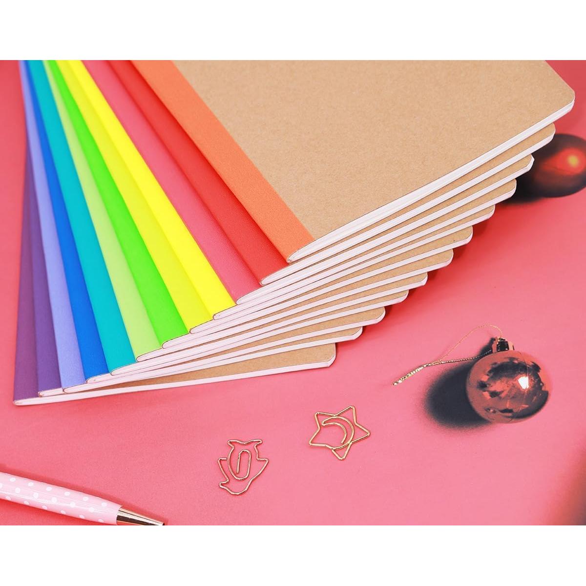 Paquete de 12 cuadernos A5 Zegrox con líneas y colores variados