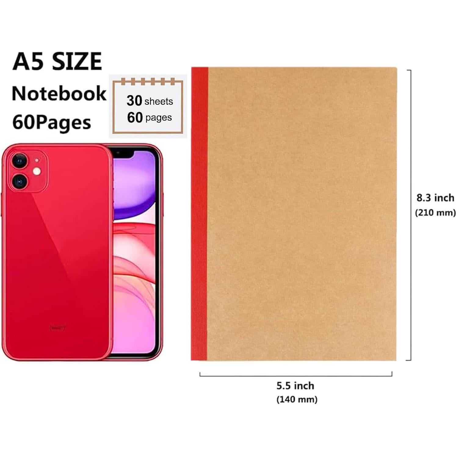 Paquete de 12 cuadernos A5 Zegrox con líneas y colores variados