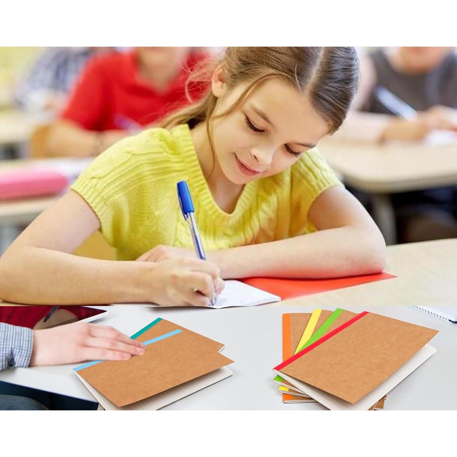 Paquete de 12 cuadernos A5 Zegrox con líneas y colores variados