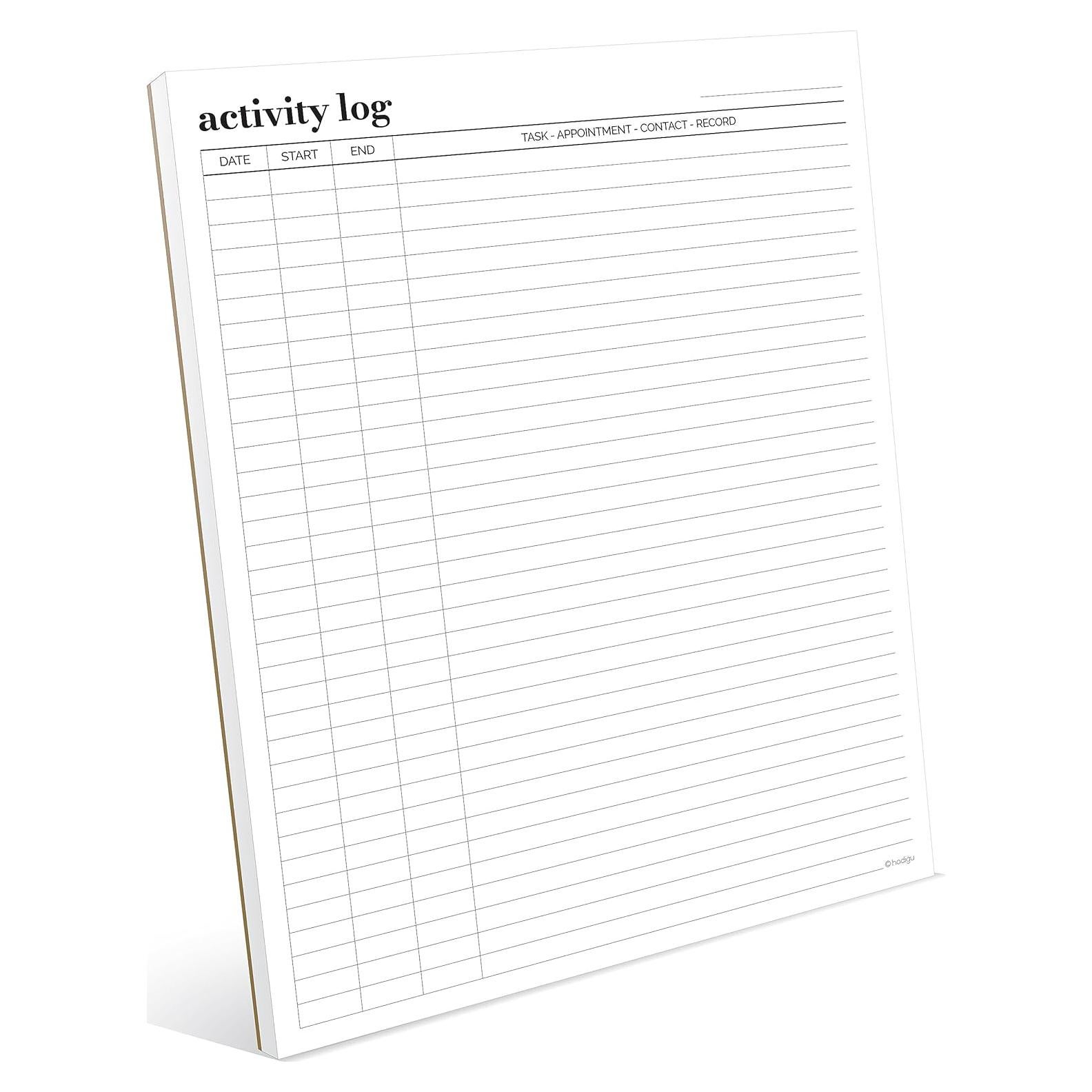 Bloc de Notas de Registro de Actividades HADIGU Carta 50 Hojas