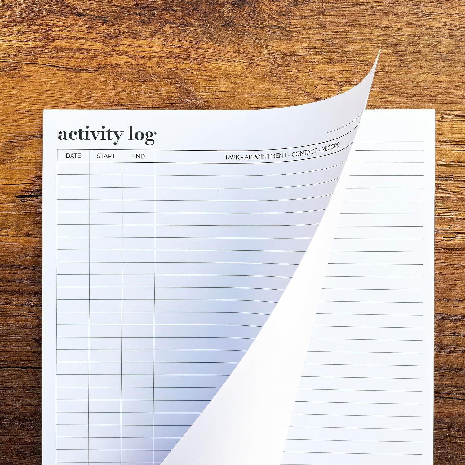 Bloc de Notas de Registro de Actividades HADIGU Carta 50 Hojas