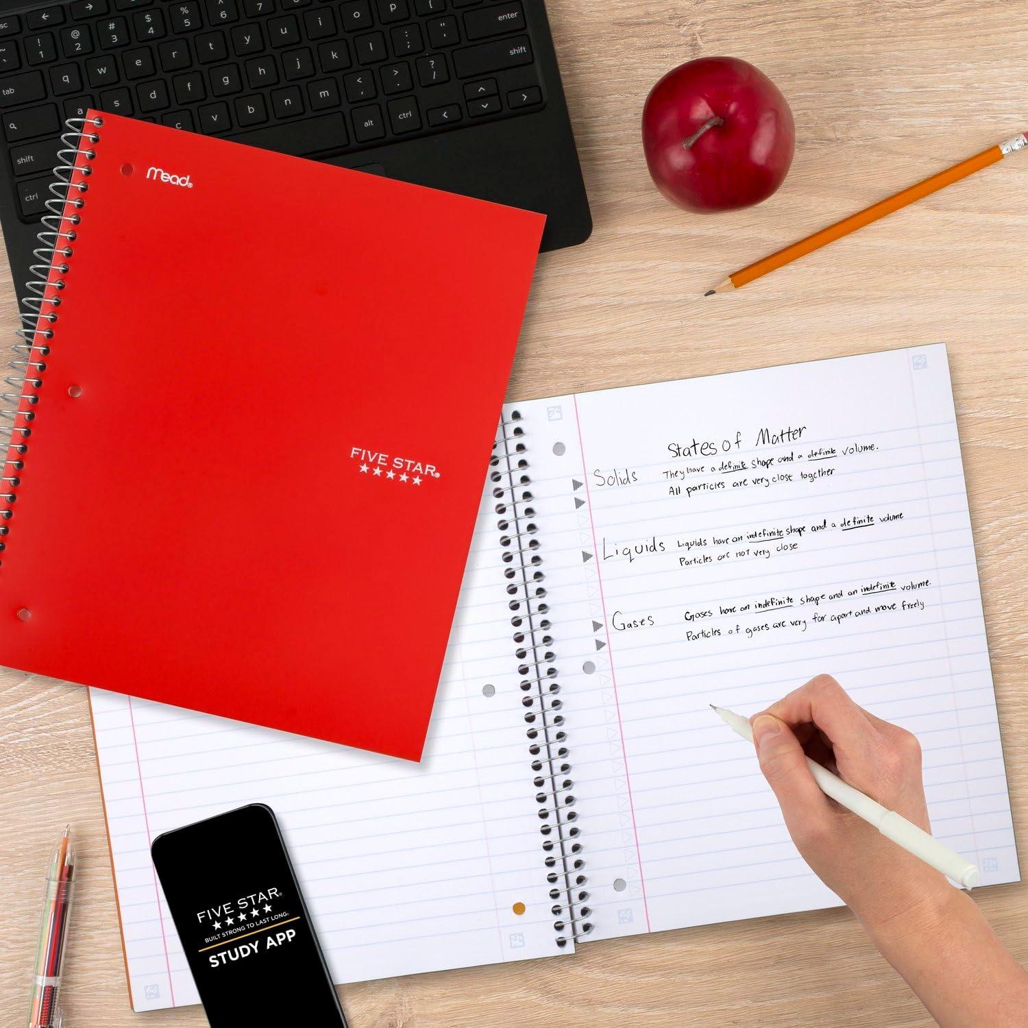 Cuaderno Espiral Five Star 1 Asignatura 100 Hojas Colores Asortidos