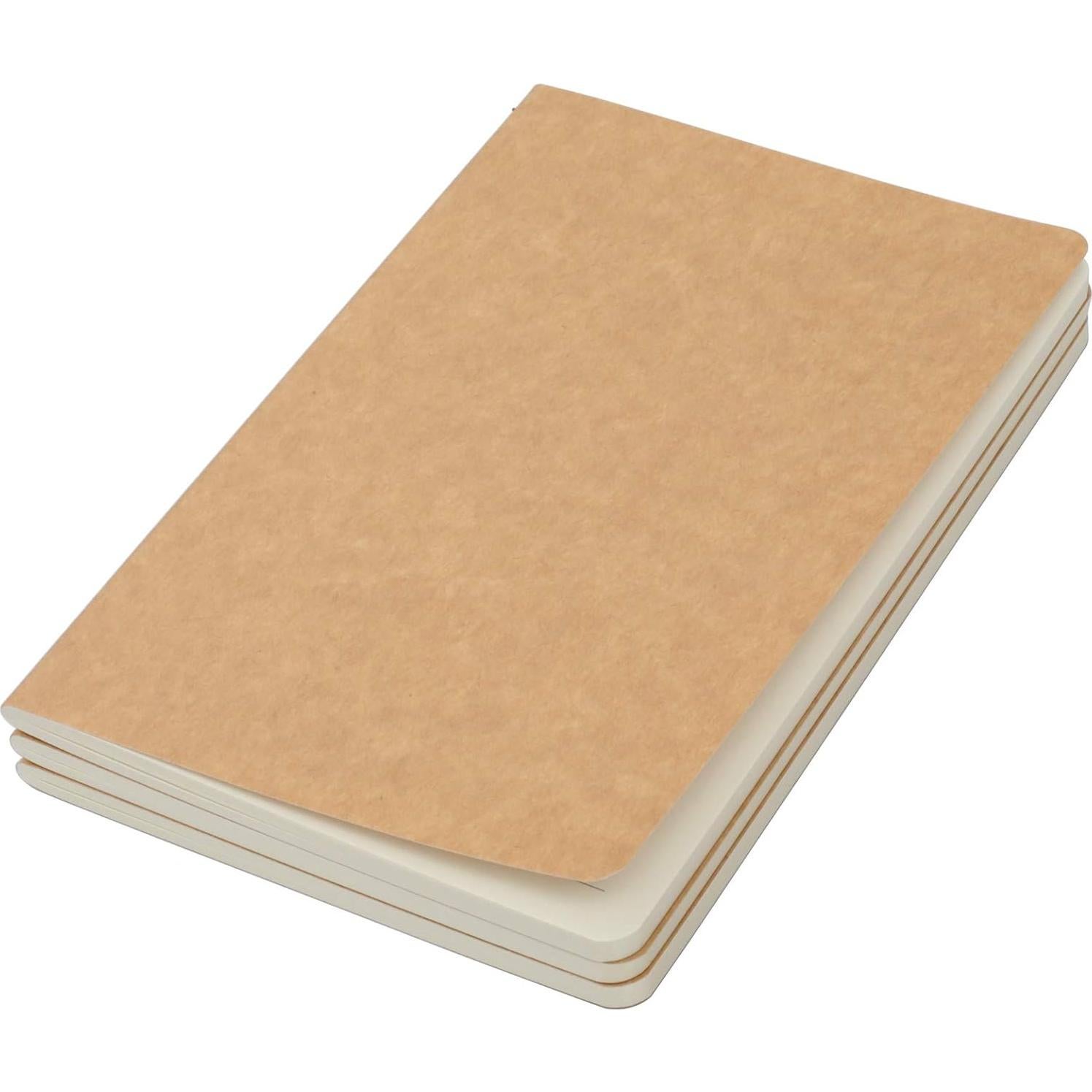 Paquete de 3 Cuadernos de Viaje TWONE A5 Kraft 120 Páginas