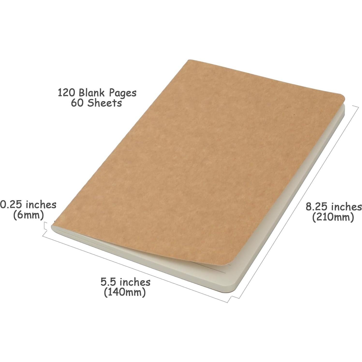 Paquete de 3 Cuadernos de Viaje TWONE A5 Kraft 120 Páginas