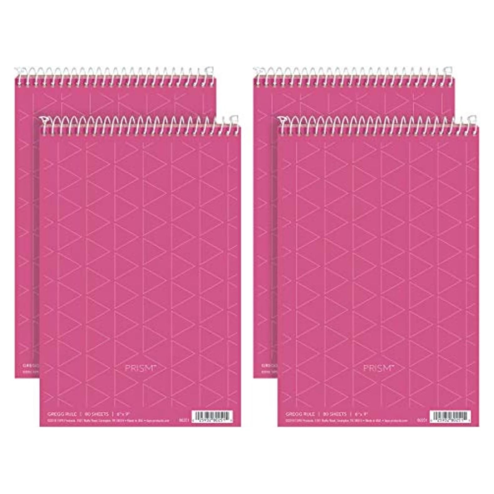 Cuaderno Steno Prism Tops Rosa 15.24x22.86 cm Paquete 4