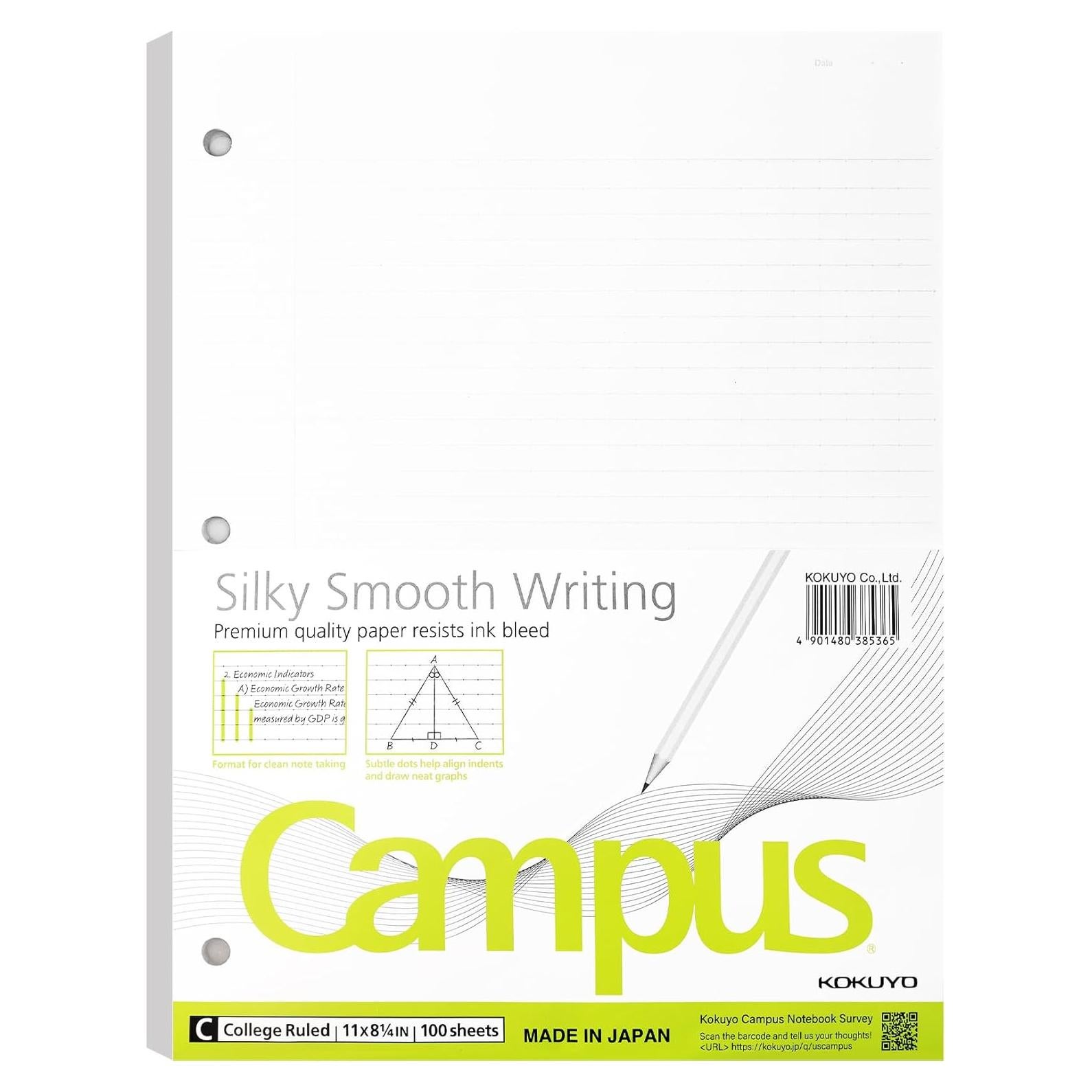 Papel suelto Kokuyo Campus 100 hojas 21x28 cm rayado