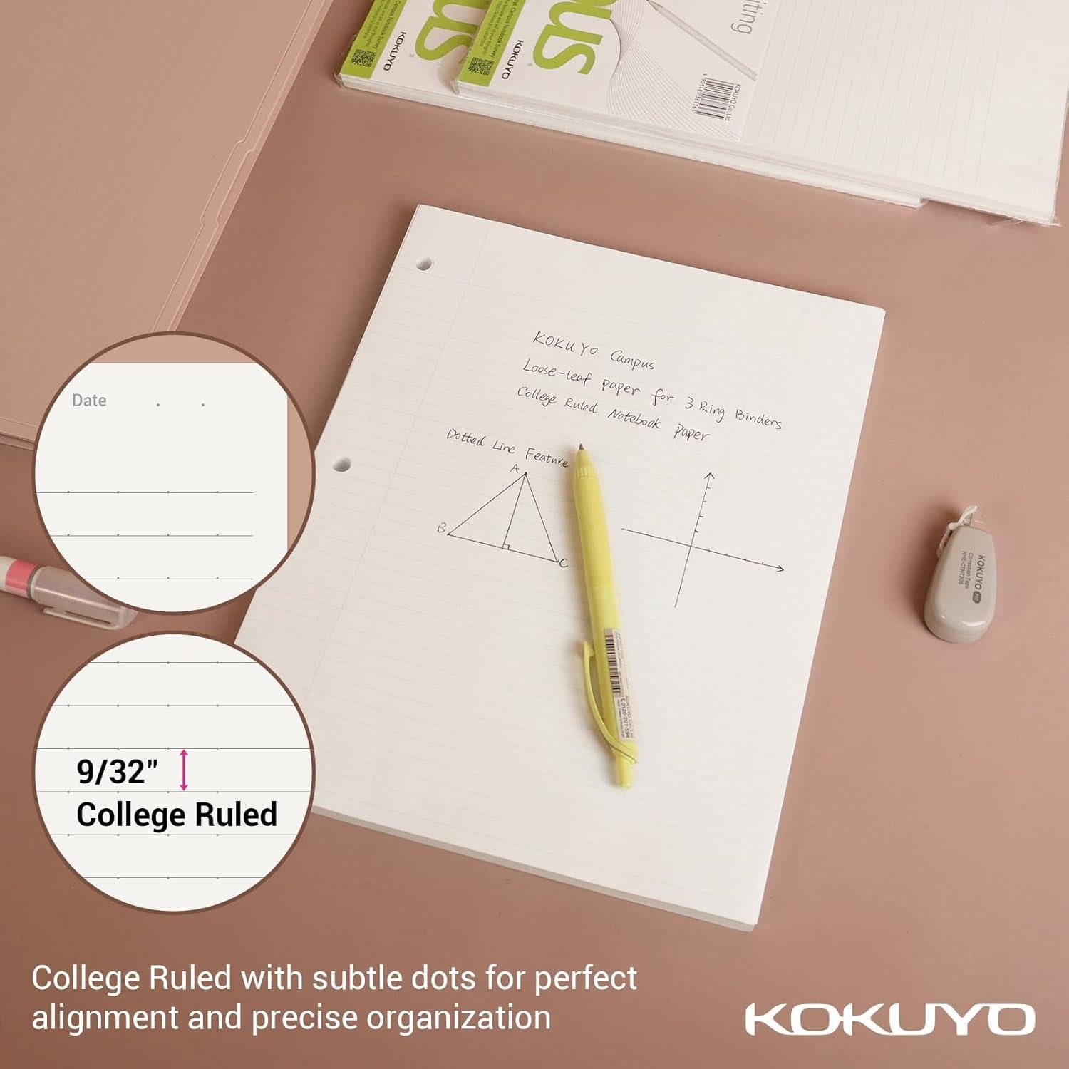 Papel suelto Kokuyo Campus 100 hojas 21x28 cm rayado