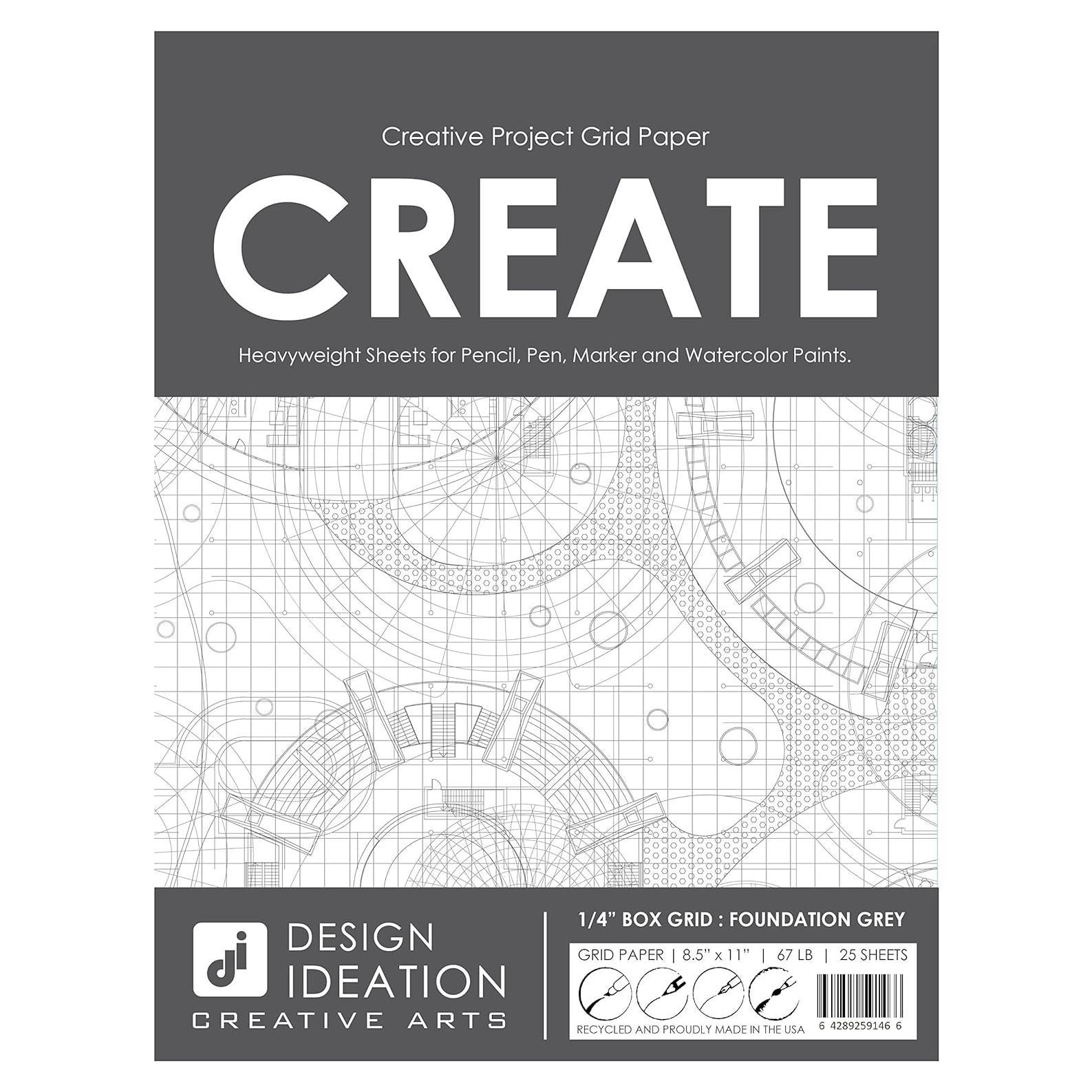 Papel Cuadrícula Premium Design Ideation 25 Hojas 21.6x27.9cm