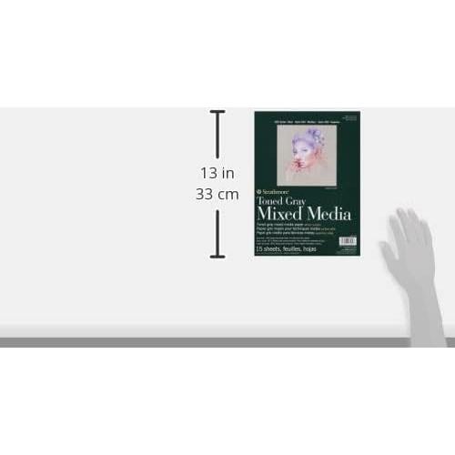 Papel de Medios Mixtos Strathmore Gris 22.86x30.48 cm 15 Hojas