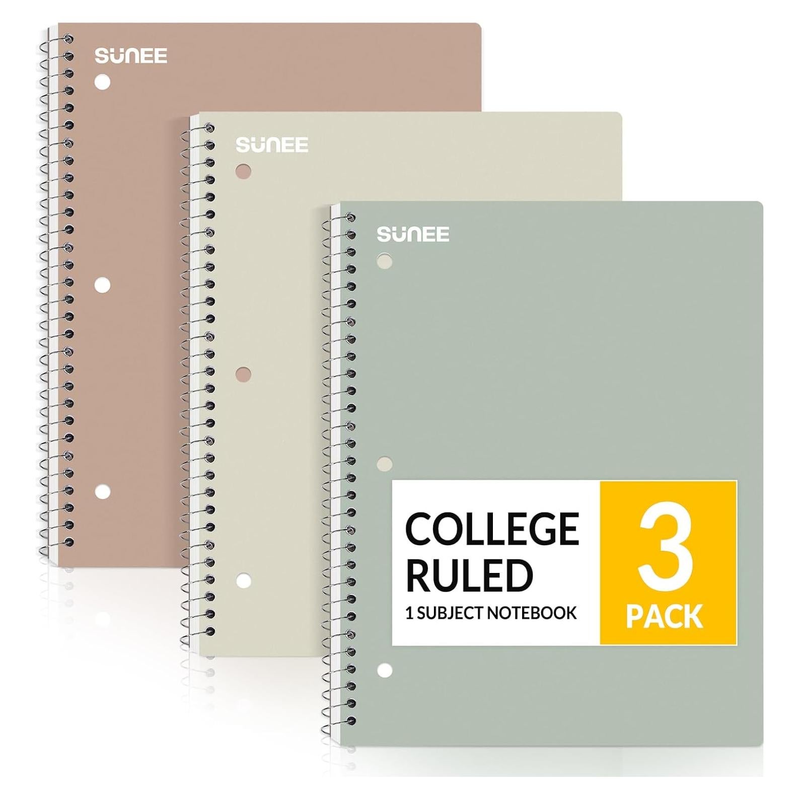 Cuadernos Espirales SUNEE 1 Materia Paquete de 3 70 Hojas