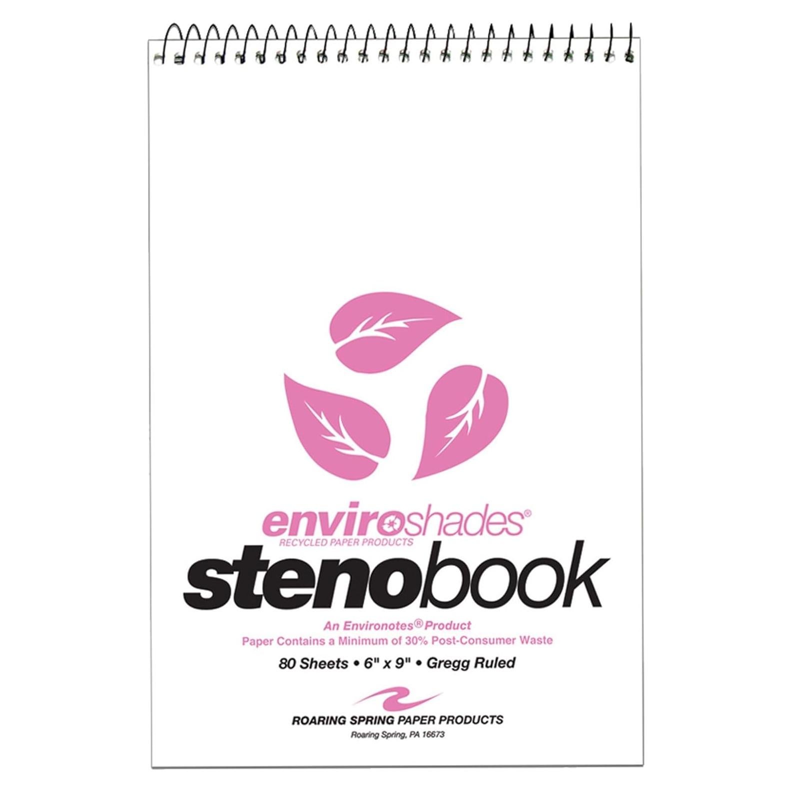 Cuadernos Steno ROARING SPRING Rosa Reciclado 4 Piezas 80 Hojas
