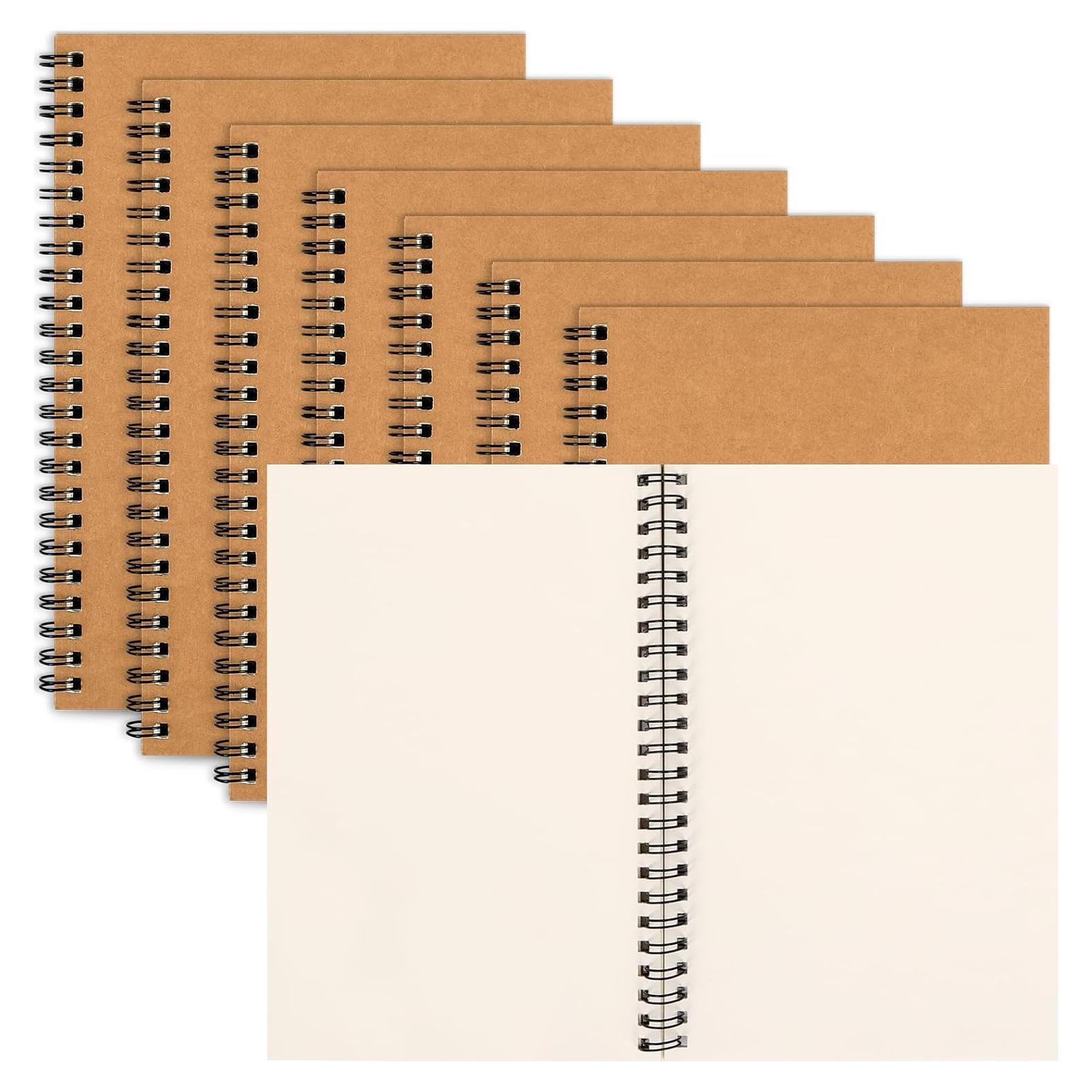 Paquete de 7 Cuadernos Espiral LABUK A5 Sin Rayas 100 Páginas