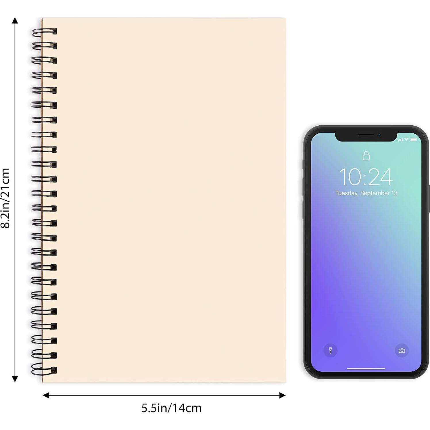 Paquete de 7 Cuadernos Espiral LABUK A5 Sin Rayas 100 Páginas