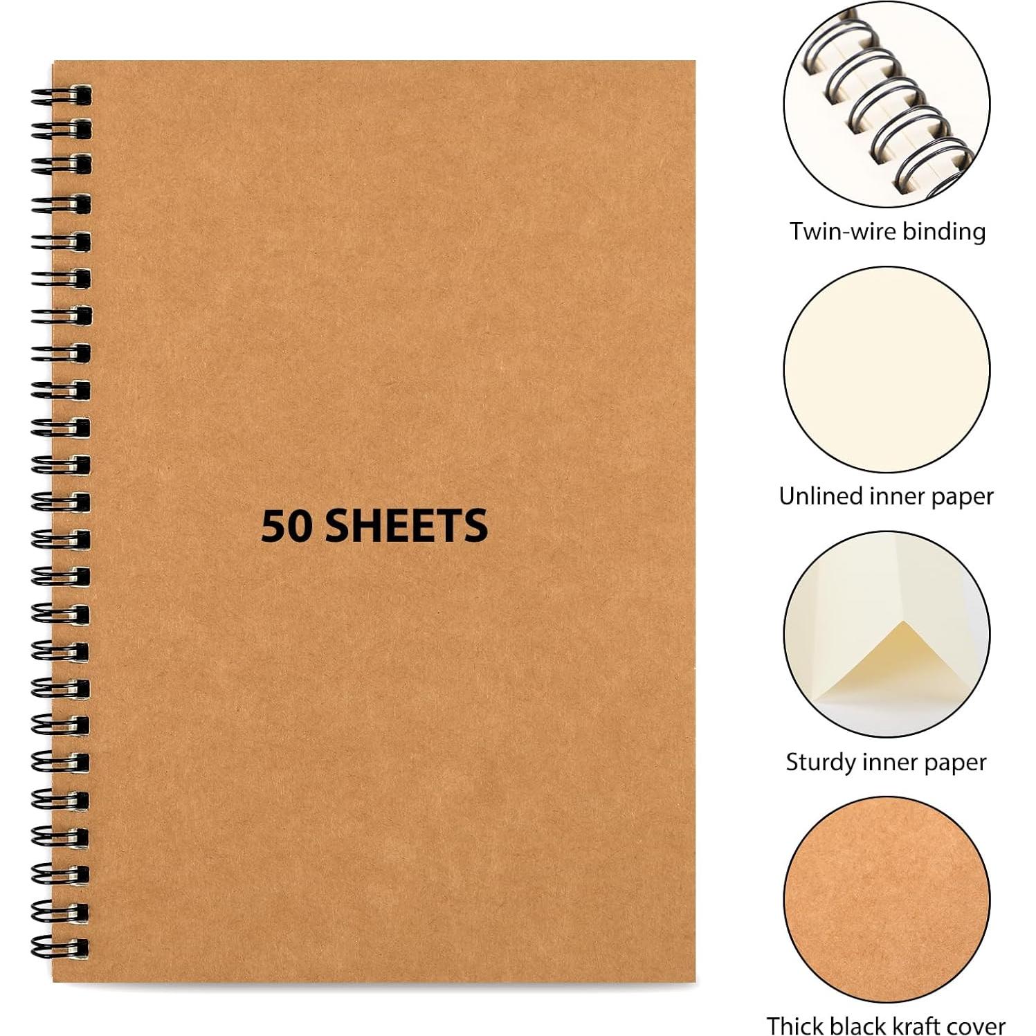 Paquete de 7 Cuadernos Espiral LABUK A5 Sin Rayas 100 Páginas