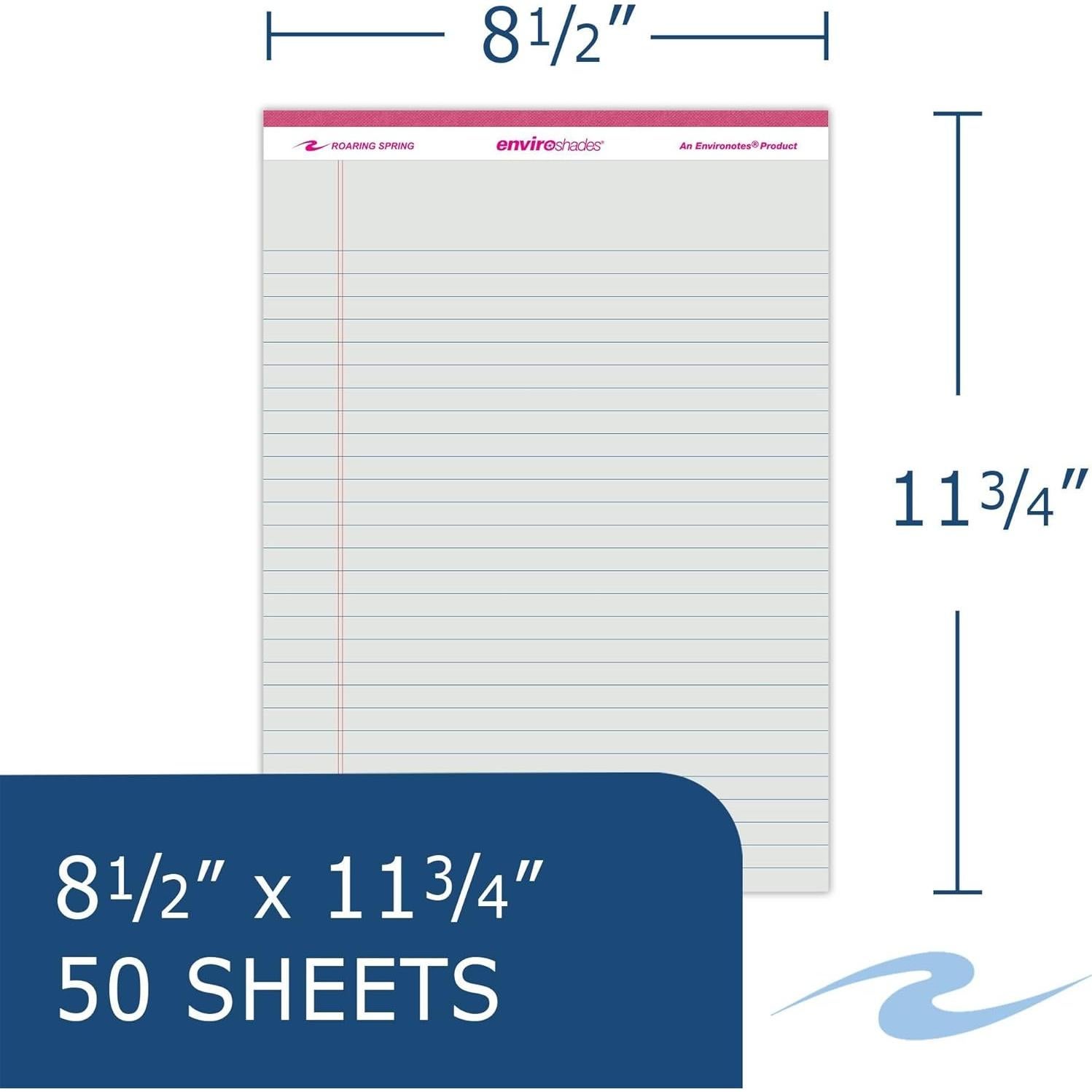Bloc de Notas Legales Ecológicos ROARING SPRING - 6 Colores