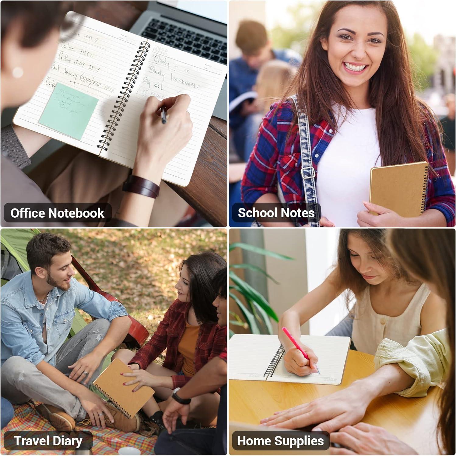 Cuaderno Espiral Rayado EUSOAR A5 Kraft 3 Paquetes 120 Páginas