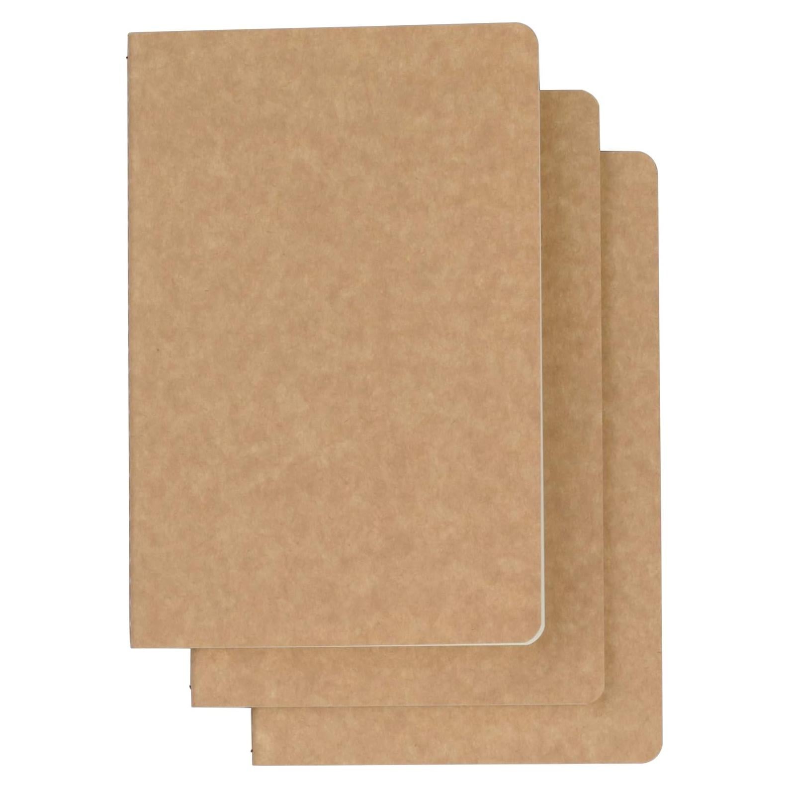 Conjunto de 3 Cuadernos de Viaje TWONE A5 Kraft 96 Páginas