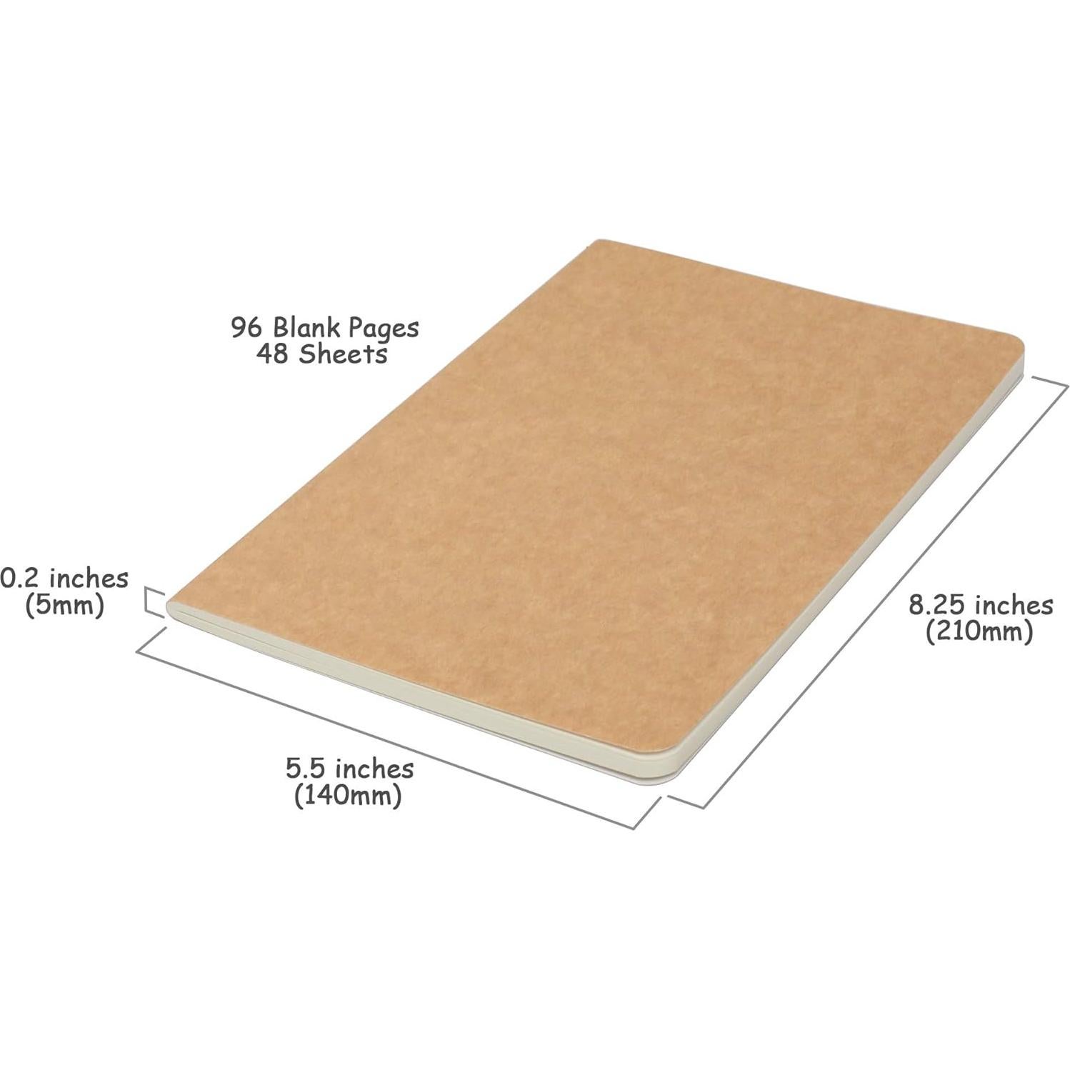 Conjunto de 3 Cuadernos de Viaje TWONE A5 Kraft 96 Páginas