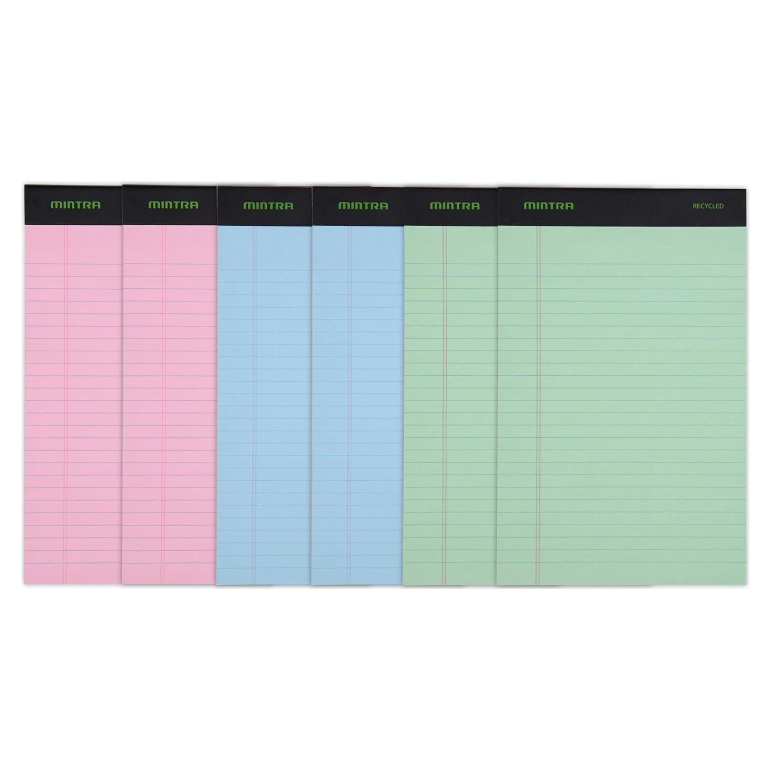 Bloc de Notas Reciclados Mintra Office 6pk Pastel 50 Hojas