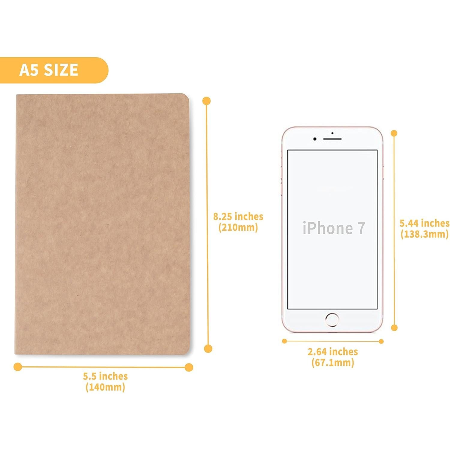 Cuaderno Kraft A5 TWONE 15 Paquetes 60 Páginas Rayadas