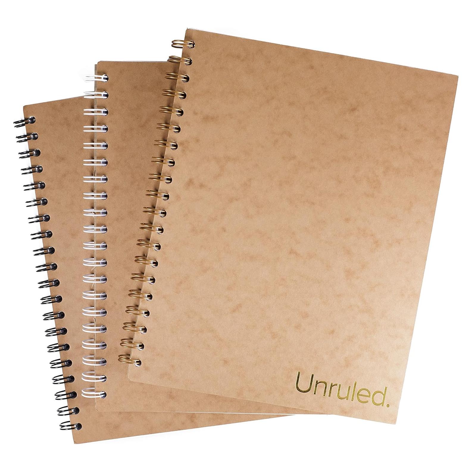 Cuaderno Espiral Unruled Blanco Sin Rayas 70 Hojas 26.67x20.32cm
