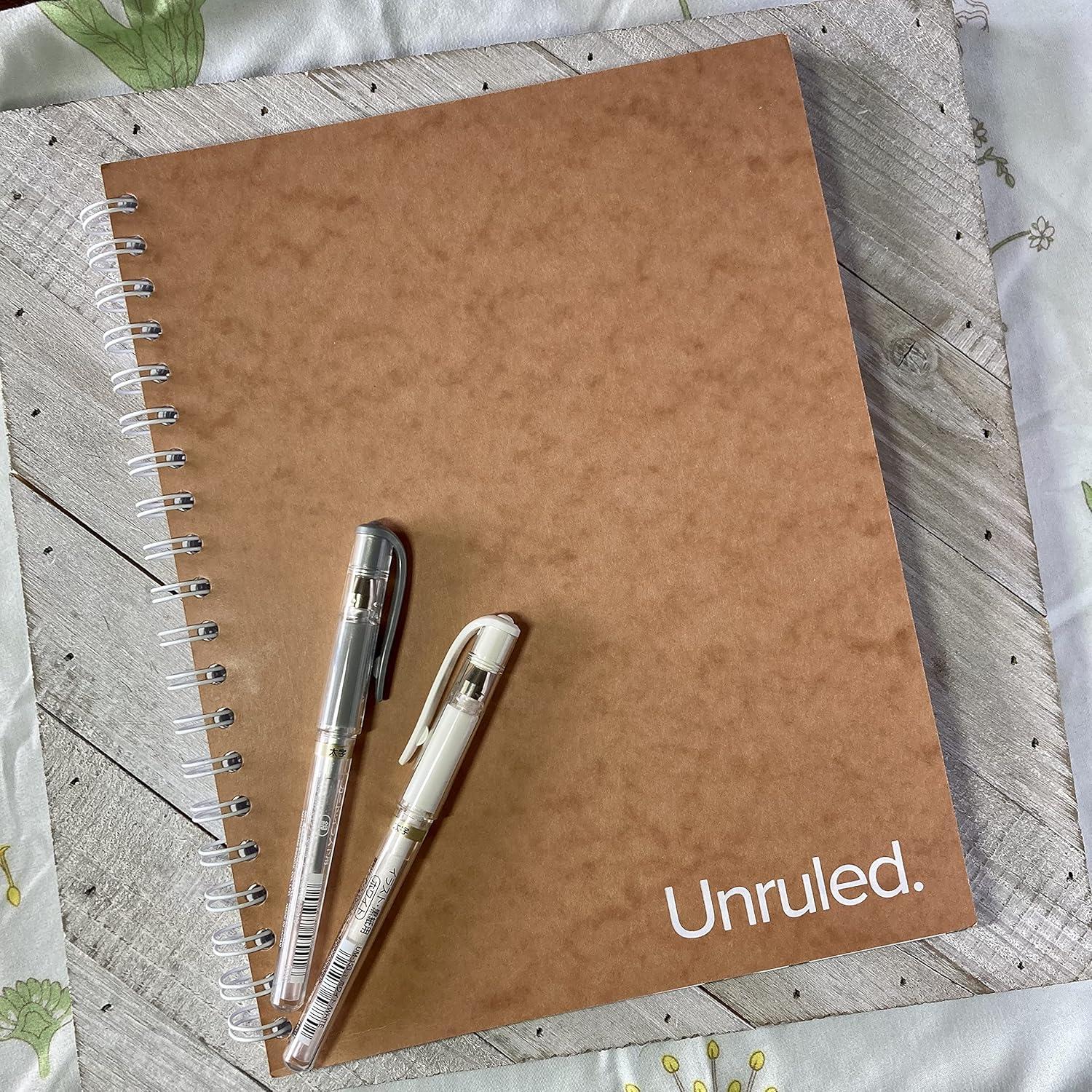 Cuaderno Espiral Unruled Blanco Sin Rayas 70 Hojas 26.67x20.32cm