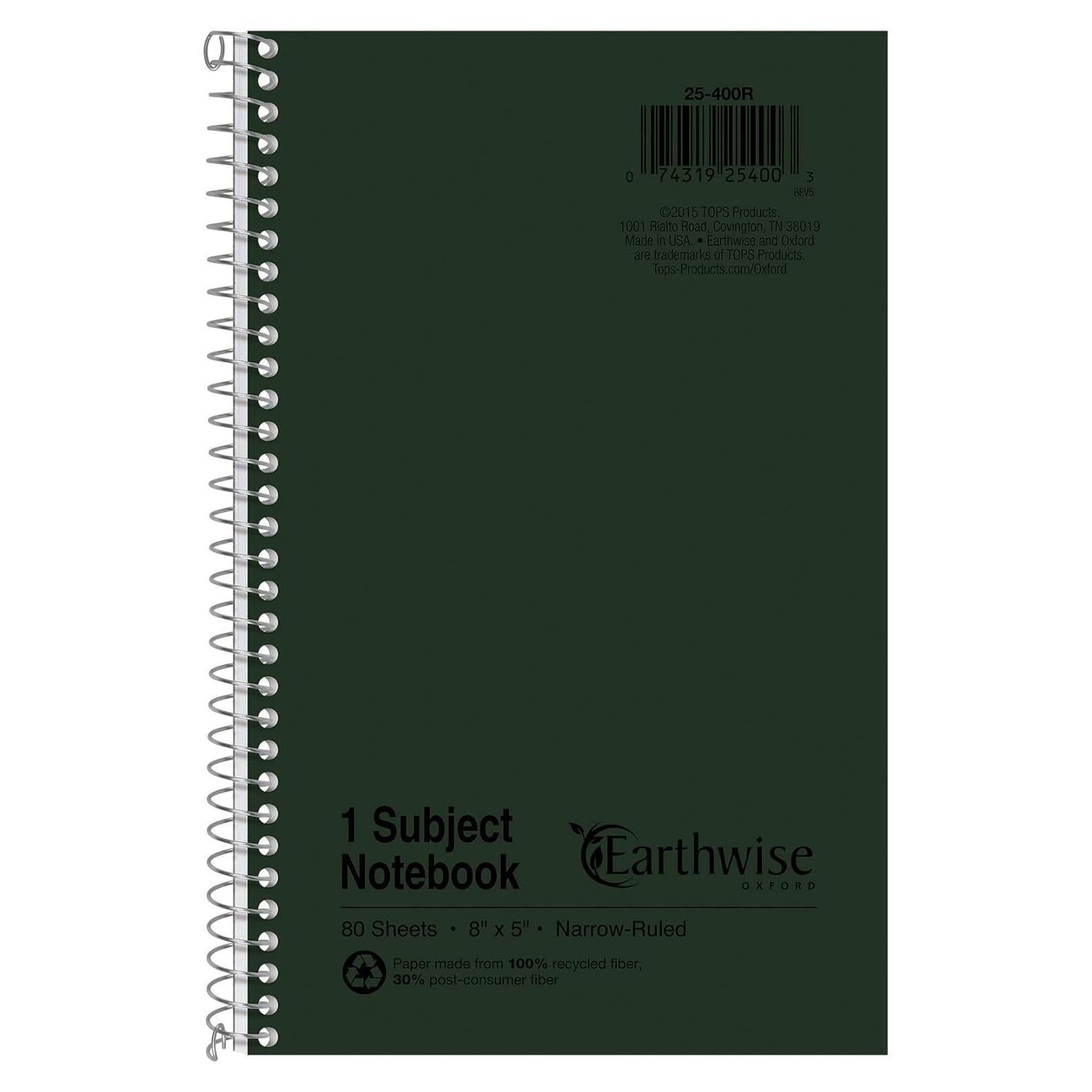 Cuaderno Ampad Reciclado 20.32x12.7 cm Verde 80 Hojas