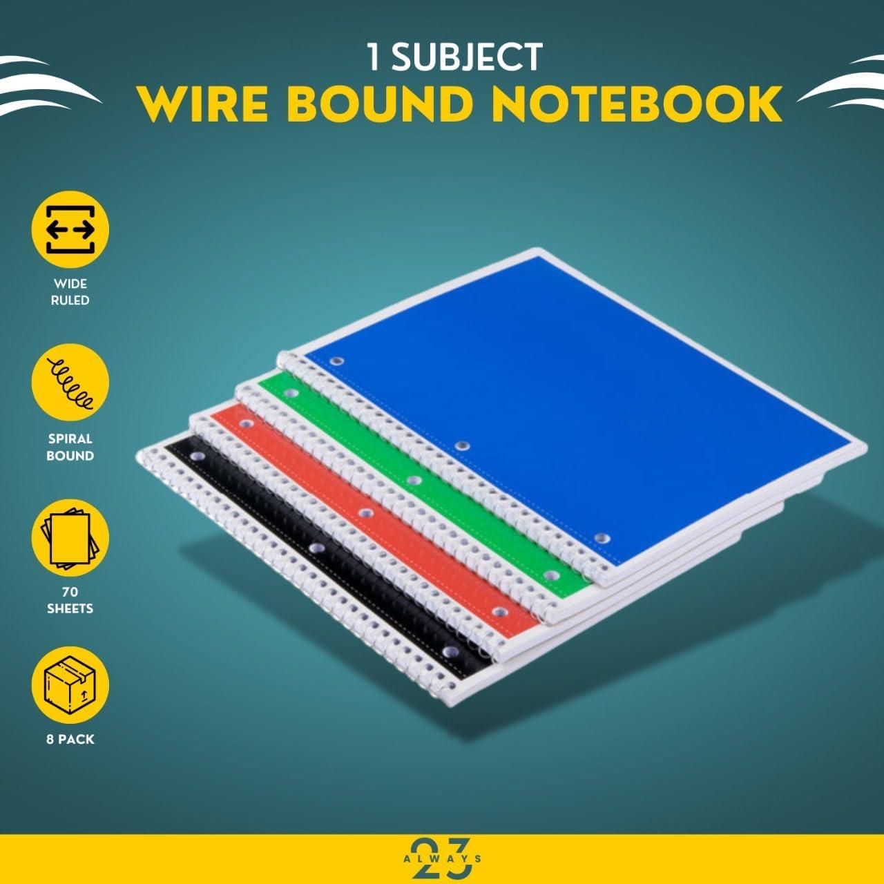 Always23 Cuaderno Espiral 1-Sujeto 70 Hojas Papel Reciclado